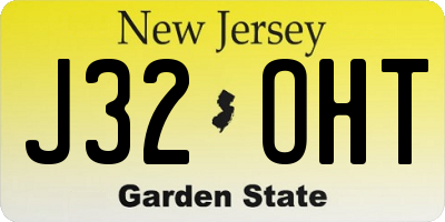 NJ license plate J32OHT