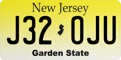 NJ license plate J32OJU