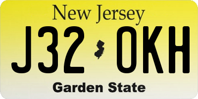 NJ license plate J32OKH