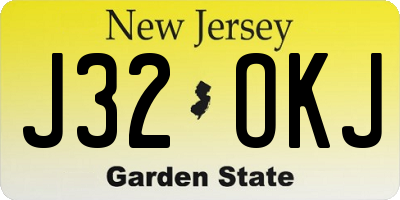 NJ license plate J32OKJ
