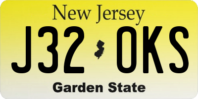 NJ license plate J32OKS