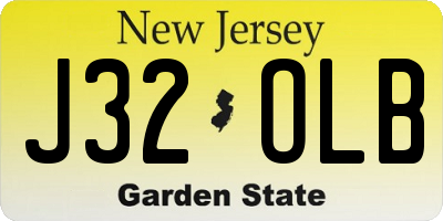 NJ license plate J32OLB