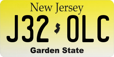 NJ license plate J32OLC