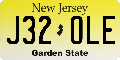 NJ license plate J32OLE