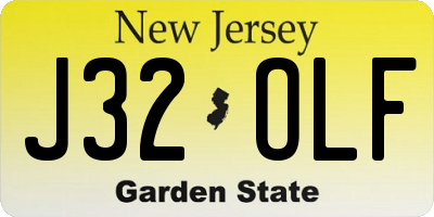 NJ license plate J32OLF