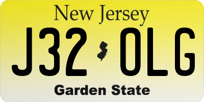 NJ license plate J32OLG