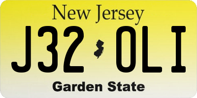 NJ license plate J32OLI