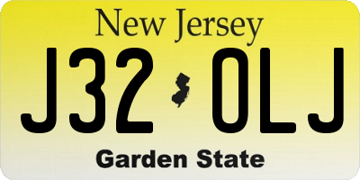 NJ license plate J32OLJ