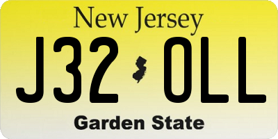 NJ license plate J32OLL