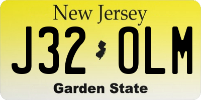 NJ license plate J32OLM