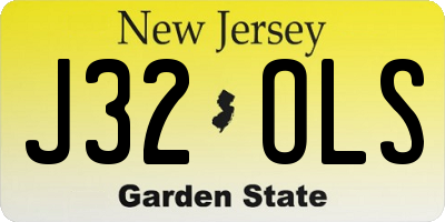 NJ license plate J32OLS