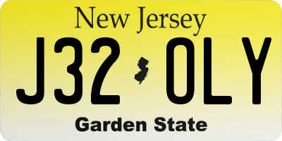 NJ license plate J32OLY