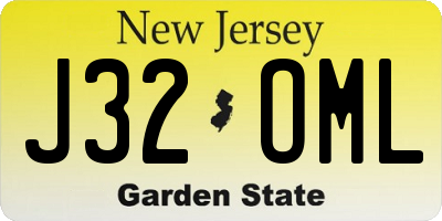 NJ license plate J32OML