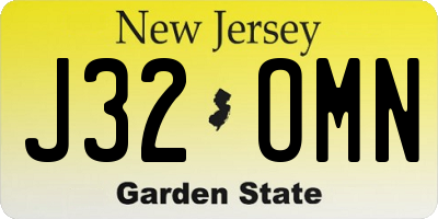 NJ license plate J32OMN