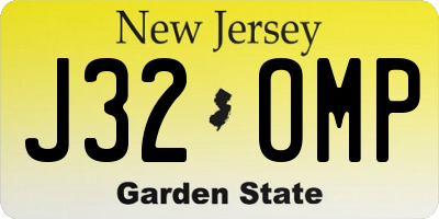 NJ license plate J32OMP