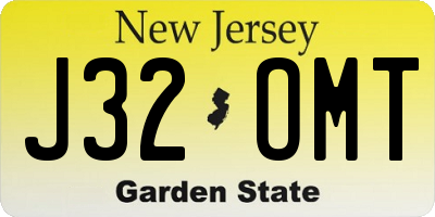 NJ license plate J32OMT