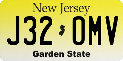 NJ license plate J32OMV