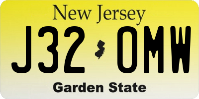 NJ license plate J32OMW
