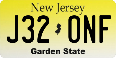 NJ license plate J32ONF