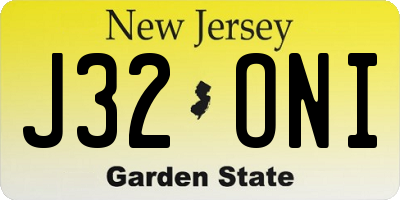 NJ license plate J32ONI