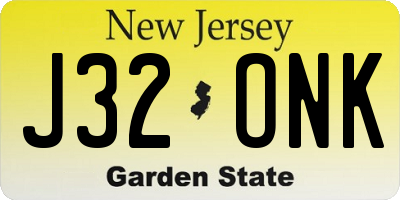 NJ license plate J32ONK