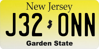 NJ license plate J32ONN