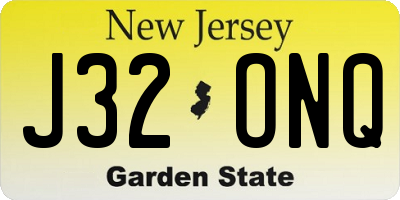 NJ license plate J32ONQ