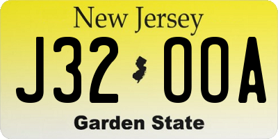 NJ license plate J32OOA