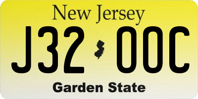 NJ license plate J32OOC