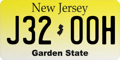 NJ license plate J32OOH