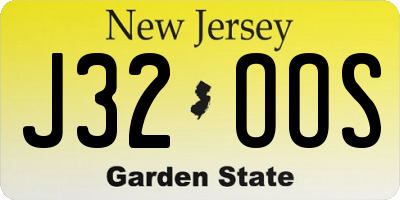NJ license plate J32OOS