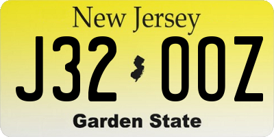 NJ license plate J32OOZ