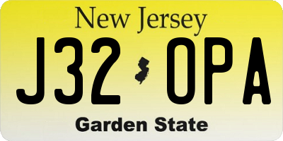 NJ license plate J32OPA