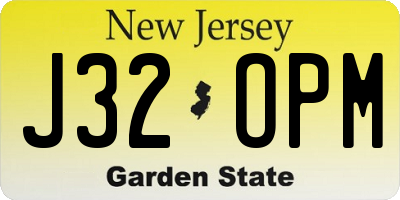 NJ license plate J32OPM