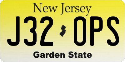NJ license plate J32OPS