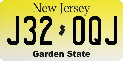 NJ license plate J32OQJ