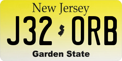 NJ license plate J32ORB