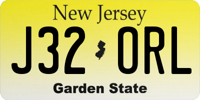 NJ license plate J32ORL
