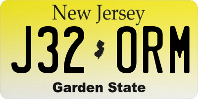 NJ license plate J32ORM