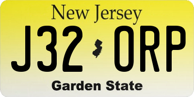 NJ license plate J32ORP