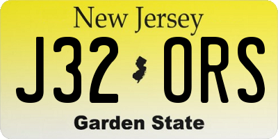 NJ license plate J32ORS
