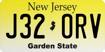 NJ license plate J32ORV
