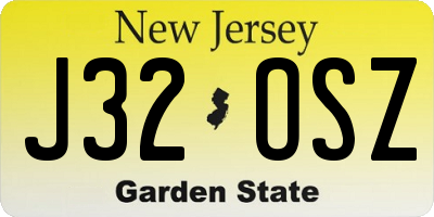 NJ license plate J32OSZ