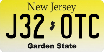 NJ license plate J32OTC