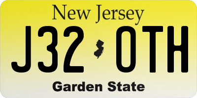 NJ license plate J32OTH