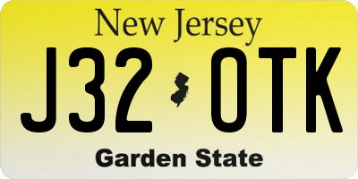 NJ license plate J32OTK