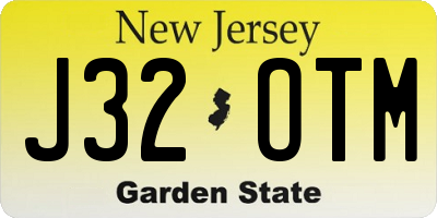 NJ license plate J32OTM