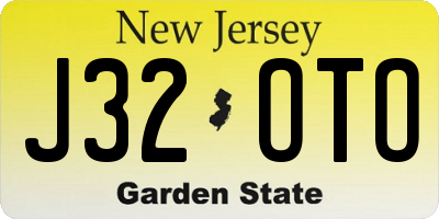 NJ license plate J32OTO