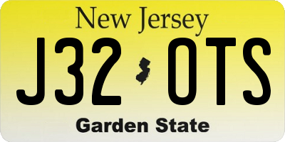 NJ license plate J32OTS