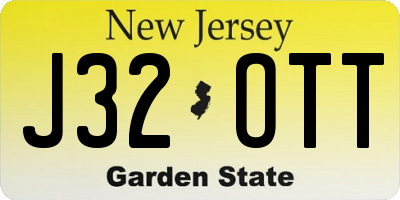 NJ license plate J32OTT